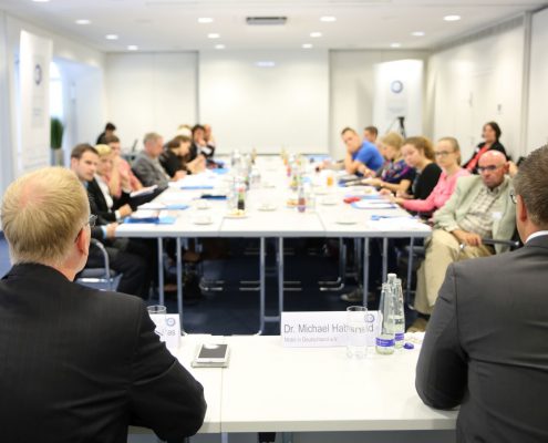 Szene einer Pressekonferenz